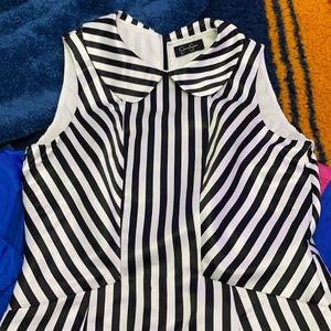 Pin Striped Jessica Simpson Collared sleeveless dress.
